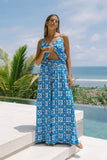 Oliana Blue Tropical Tile Cami Top