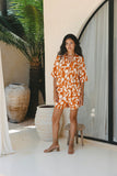 Solange Rust Orange Abstract Shorts