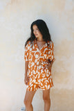 Solange Rust Orange Abstract Boxy Shirt