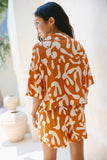 Solange Rust Orange Abstract Shorts
