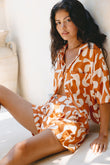 Solange Rust Orange Abstract Shorts