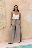 Sol Beige Wide Leg Pants