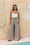 Sol Beige Wide Leg Pants