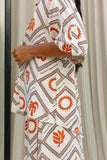 Savita Beige Rust Tropical Oversized Shirt