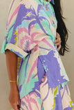 Paradisio Purple Tropical Oversized Shirt