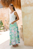 Maeve Aqua Blue Green Abstract Wide Leg Pants