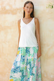 Maeve Aqua Blue Green Abstract Wide Leg Pants