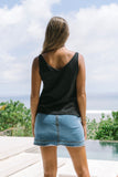 Ivanna Black V-Neck Tank Top