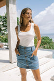 Talitha White Scoop Neck Tank Top