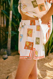 Citrina Multicolour Tropical Ric Rac Shorts