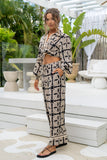 Soraya Black Beige Abstract Pants
