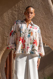 Joyce Multicolour Floral Balloon Sleeve Collared Blouse