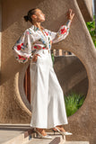 Joyce Multicolour Floral Balloon Sleeve Collared Blouse
