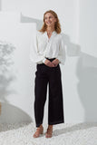 Moira White Balloon Sleeve Blouse