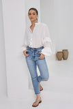 Elissa White Ruffle Sleeve Blouse