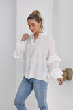 Elissa White Ruffle Sleeve Blouse