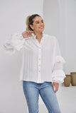 Elissa White Ruffle Sleeve Blouse