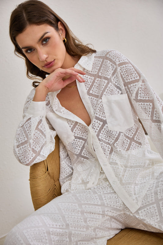 Kiran White Lace Shirt