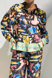 Delmare Multicolour Abstract Long Sleeve Shirt