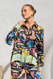 Delmare Multicolour Abstract Long Sleeve Shirt