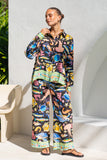 Delmare Multicolour Abstract Pants