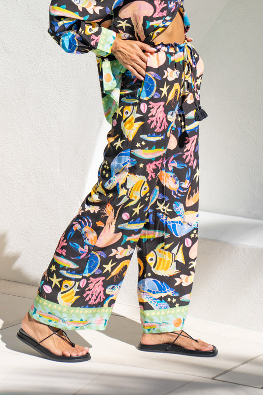Delmare Multicolour Abstract Pants
