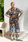 Delmare Multicolour Abstract Pants