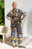 Delmare Multicolour Abstract Pants