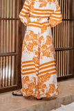 Tierra Rust Orange Tropical Wide Leg Pants