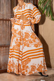 Tierra Rust Orange Tropical Wide Leg Pants