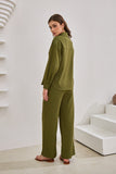Page Khaki Green Cupro Pants