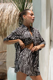 Zuri Black Zebra Abstract Shorts