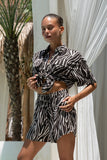 Zuri Black Zebra Abstract Shorts