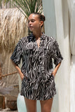 Zuri Black Zebra Abstract Shorts