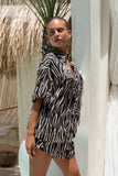 Zuri Black Zebra Abstract Shorts