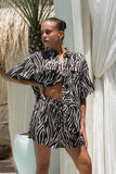 Zuri Black Zebra Abstract Shorts