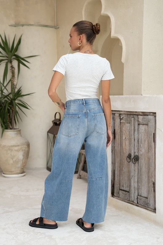 Kenny Blue Denim Barrel Jeans