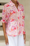 Florella Pink Floral Puff Sleeve Blouse