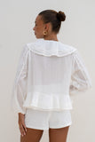 Valentina White Ruffle Blouse