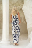 Morgana Beige Navy Floral Pants