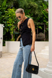 Avril Black Tailored Gold Button Vest