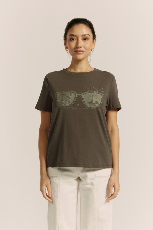 Sunnies Charcoal Grey Graphic T-Shirt