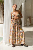 Aurelie Orange Blue Floral Lace Cami Top
