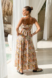 Aurelie Orange Blue Floral Lace Cami Top