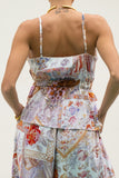 Kasia Beige Lilac Abstract Lace Cami Top