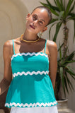 Elara Green Ric Rac Cami Top