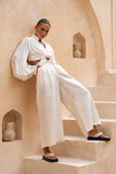 Lou Beige Wide Leg Pants