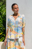 Solmar Multicolour Abstract Puff Sleeve Blouse