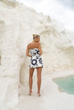 Morgana Beige Navy Floral Mini Skort
