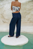 Josefin Navy Blue Drawstring Pants